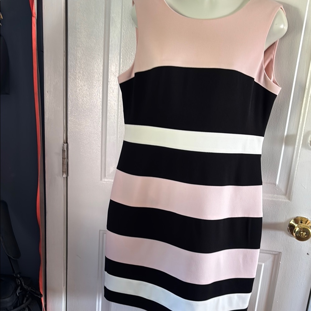 Tommy Hilfiger Pink and Black Sheath Mini Dress
